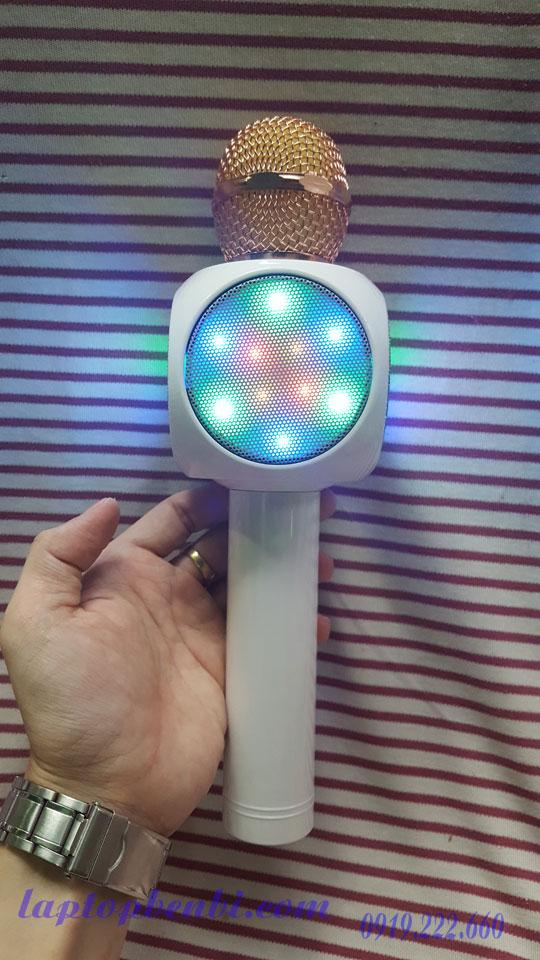 Micro karaoke kèm loa Bluetooth WSTER WS-1816 cực hay, đèn led 7 màu  Trắng